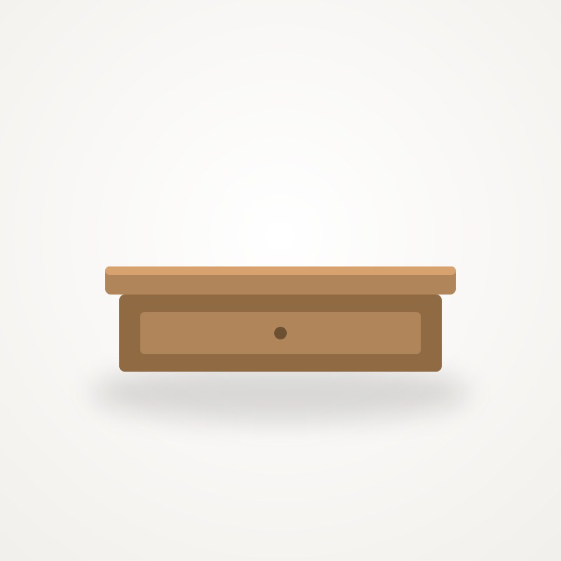 Oak Desk Shelf with Drawer — product photo on white background